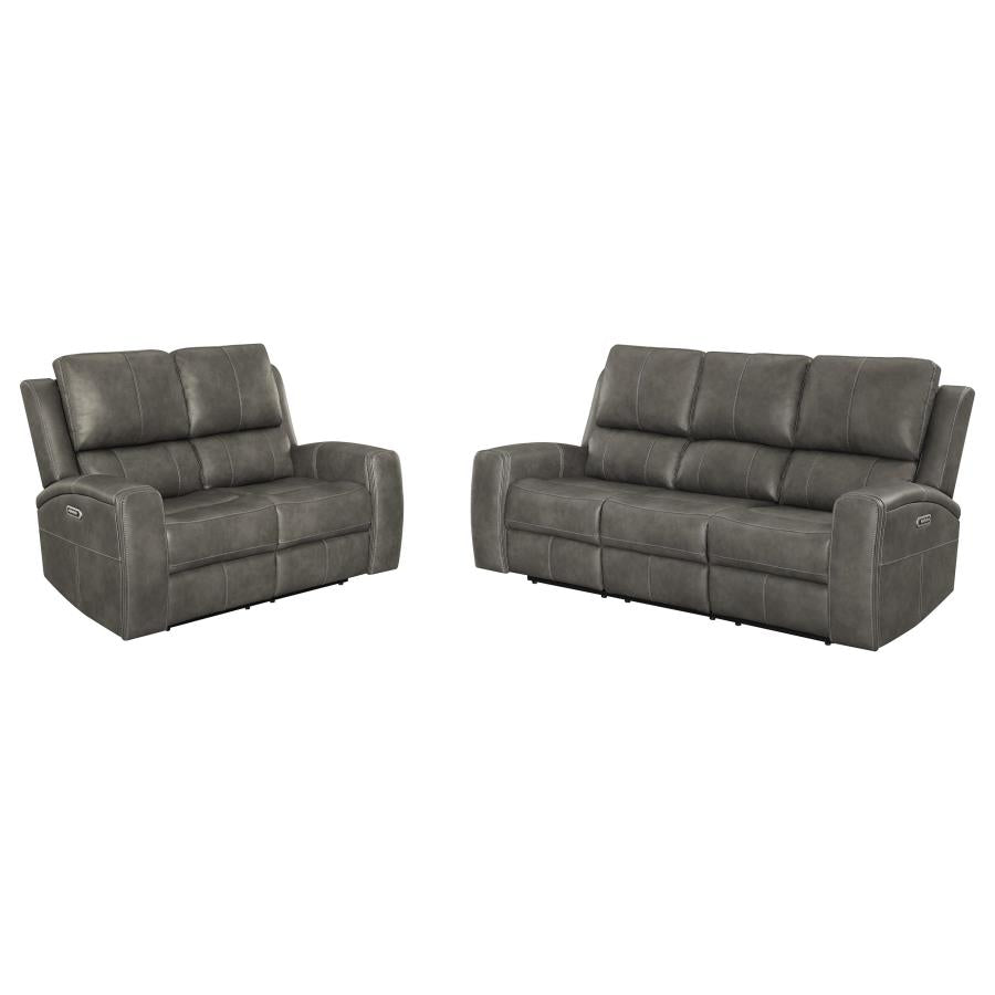 Brickston 2-Piece Triple Power Reclining Sofa Set Charcoal