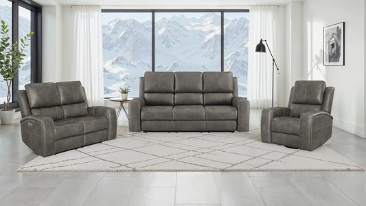 Brickston 3-Piece Triple Power Reclining Sofa Set Charcoal