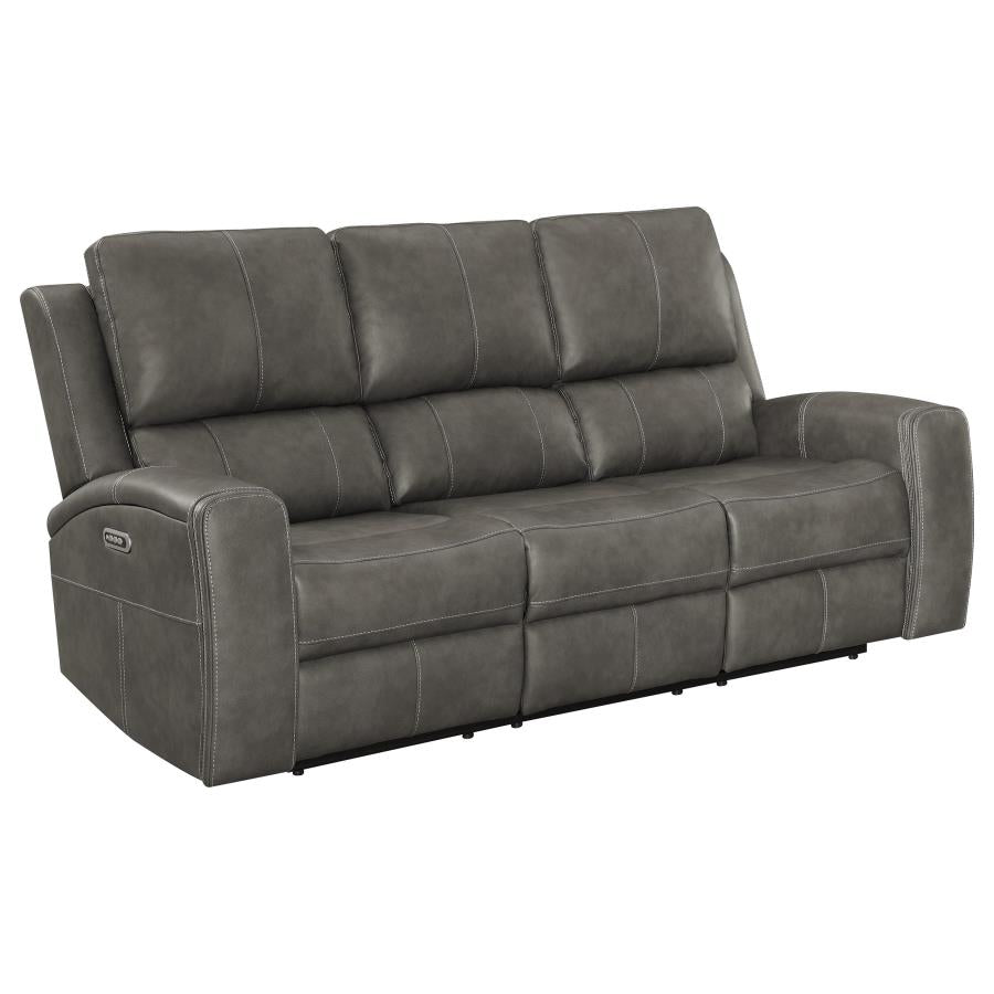Brickston 3-Piece Triple Power Reclining Sofa Set Charcoal