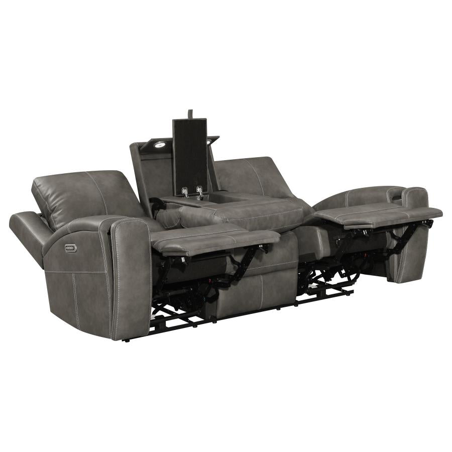 Brickston 3-Piece Triple Power Reclining Sofa Set Charcoal