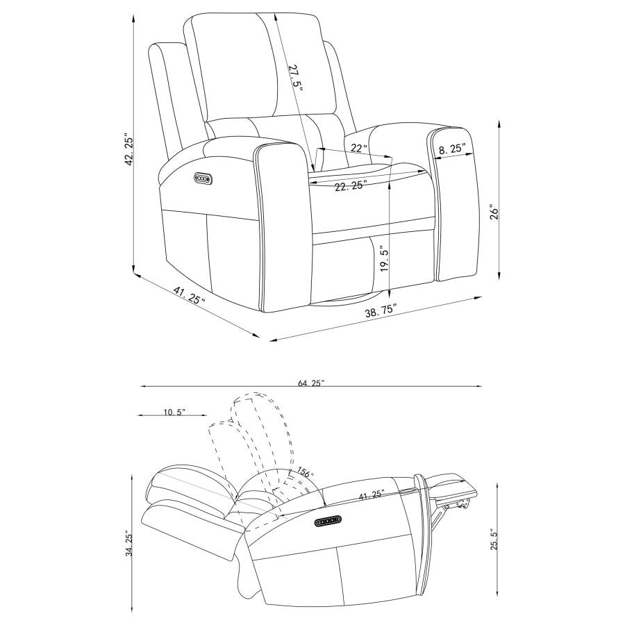 Brickston 3-Piece Triple Power Reclining Sofa Set Charcoal