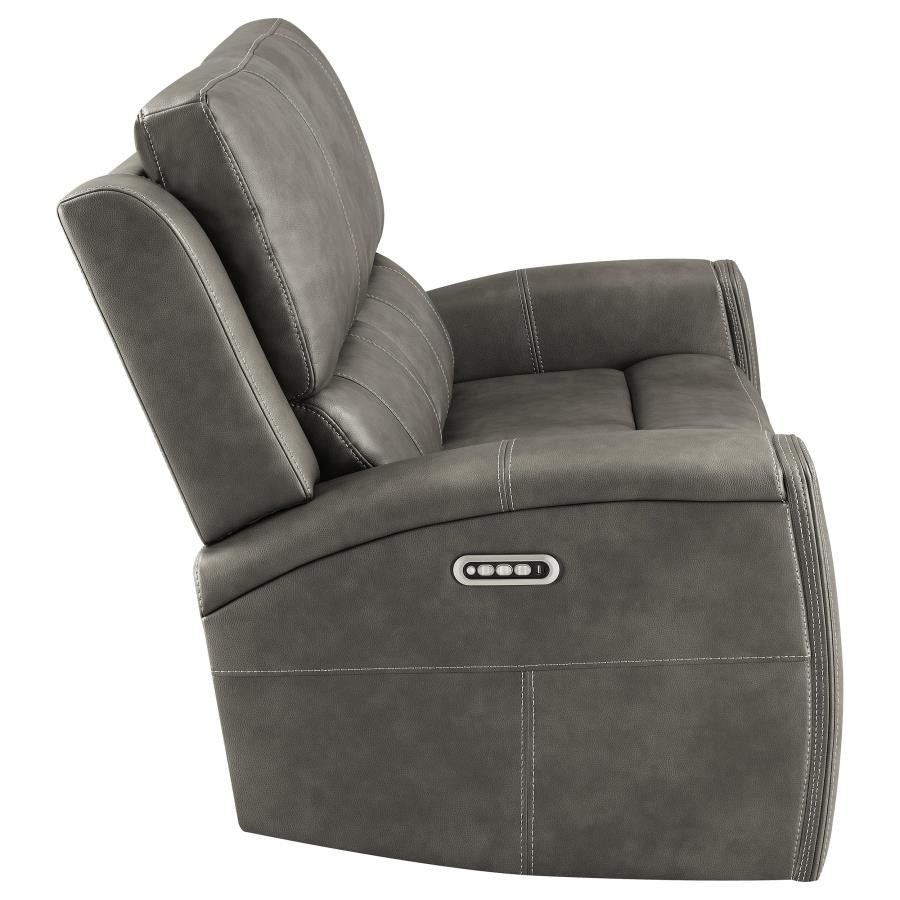 Brickston Triple Power Reclining Loveseat Charcoal