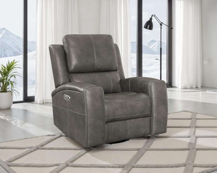 Brickston Triple Power Swivel Glider Recliner Charcoal