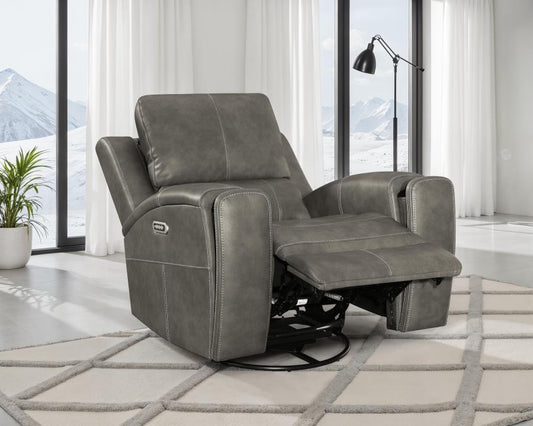 Brickston Triple Power Swivel Glider Recliner Charcoal