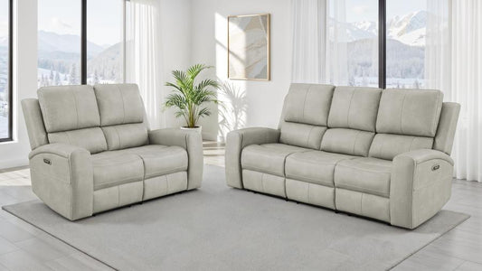 Brickston 2-Piece Triple Power Reclining Sofa Set Grey