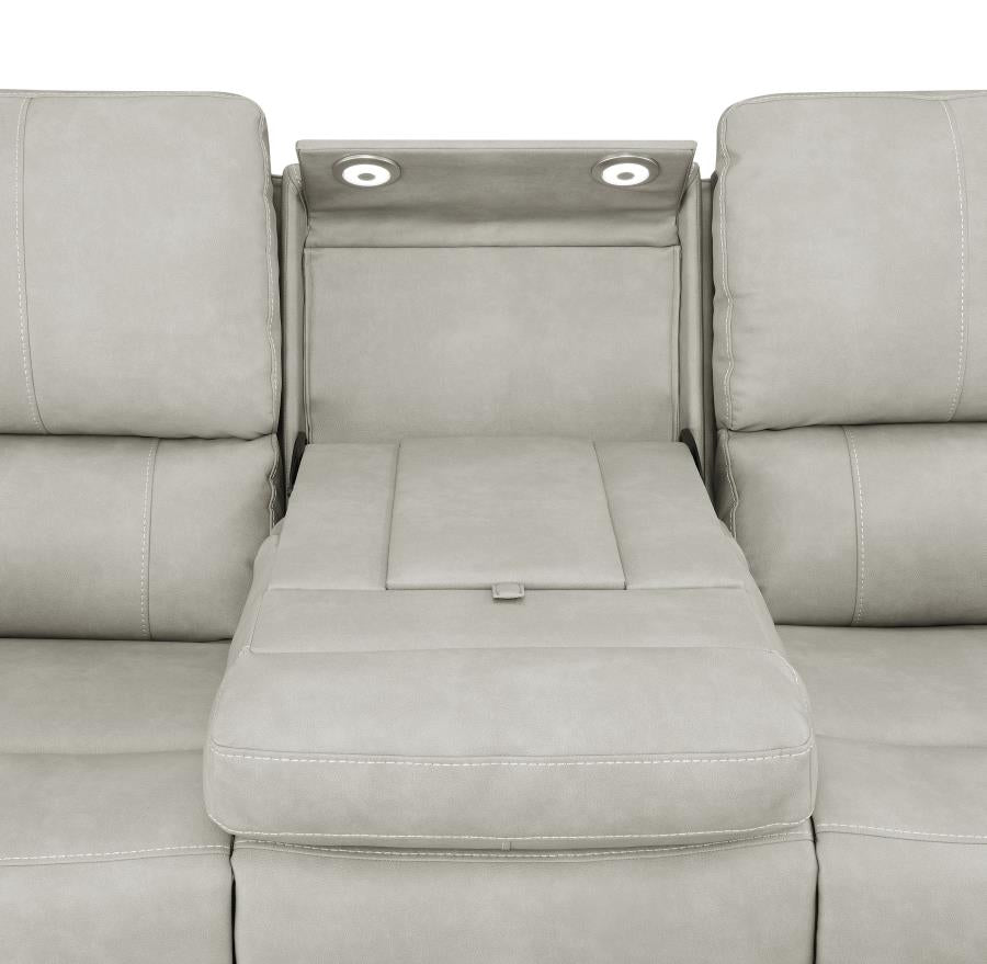 Brickston Triple Power Reclining Sofa Grey