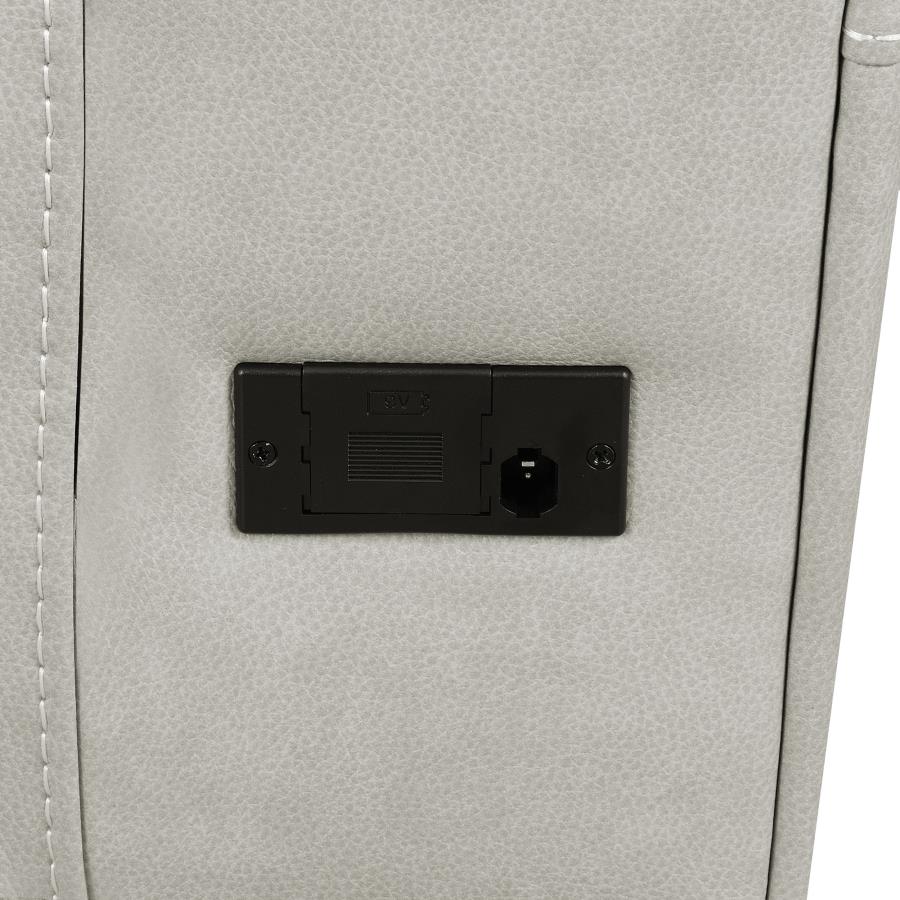 Brickston Triple Power Reclining Sofa Grey