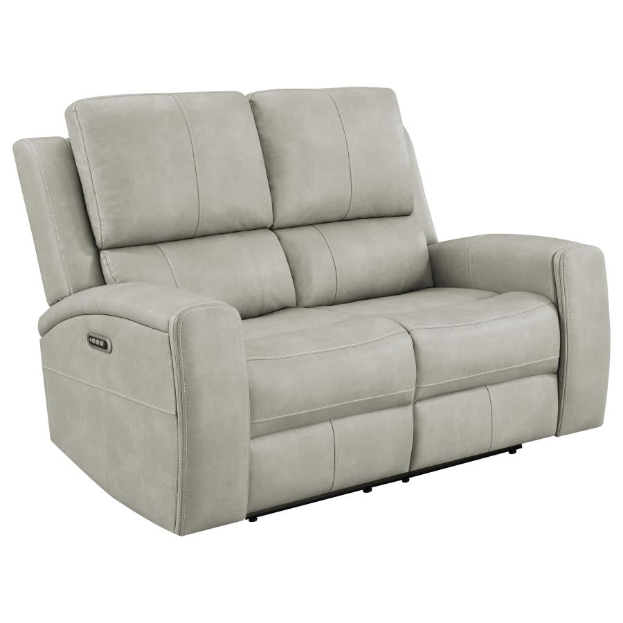 Brickston Triple Power Reclining Loveseat Grey