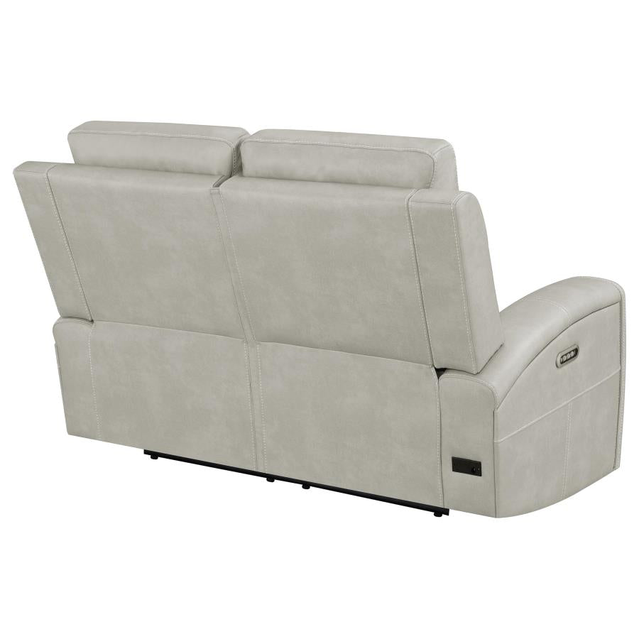 Brickston Triple Power Reclining Loveseat Grey