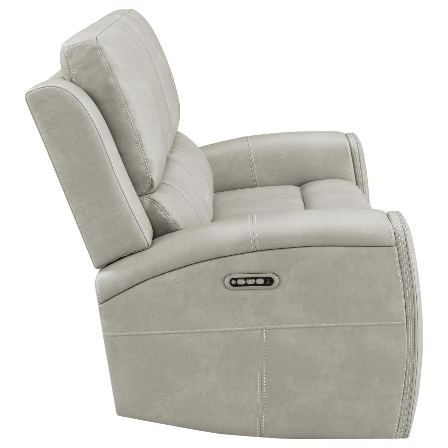 Brickston Triple Power Reclining Loveseat Grey