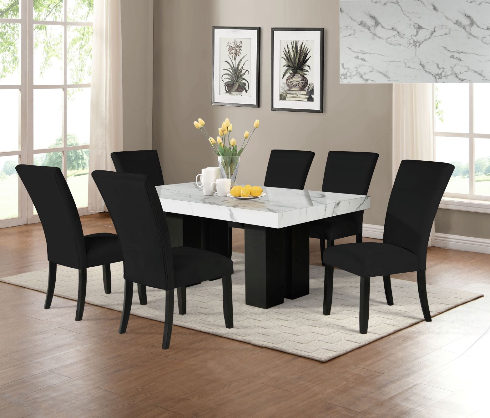 Dining Table Set & 6 Chairs - ATL FURNITURE