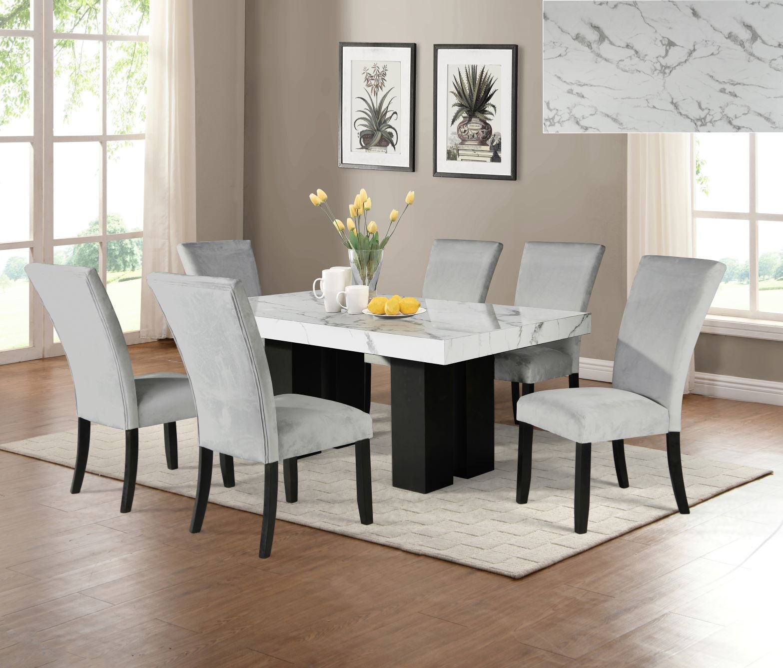 Dining Table Set & 6 Chairs - ATL FURNITURE