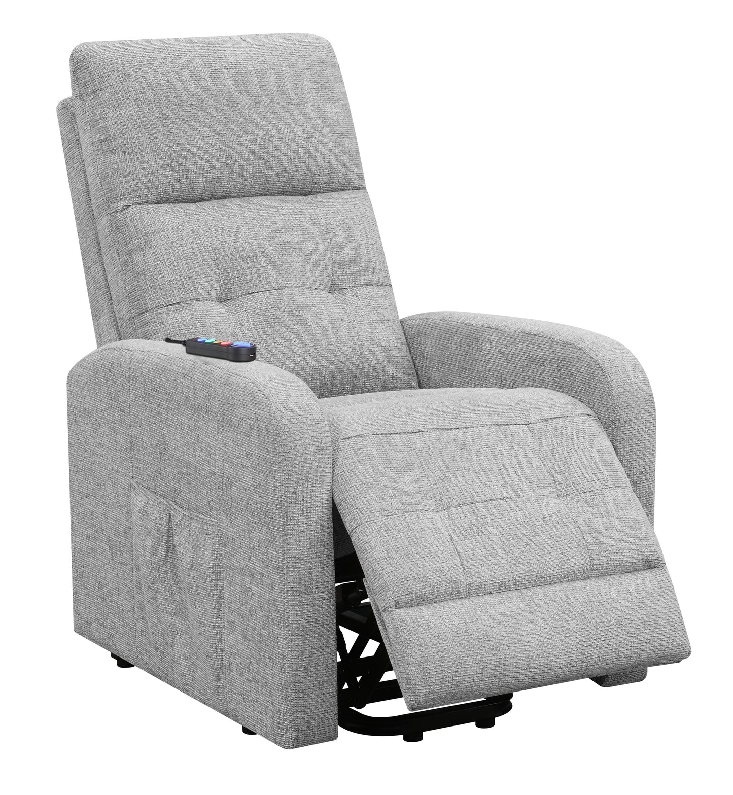 Howie Tufted Upholstered Power Lift Recliner Grey