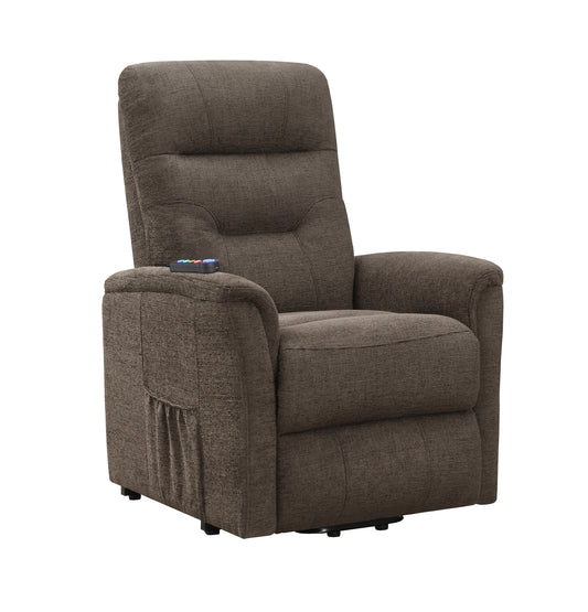 Henrietta Power Lift Recliner with Storage Pocket Brown