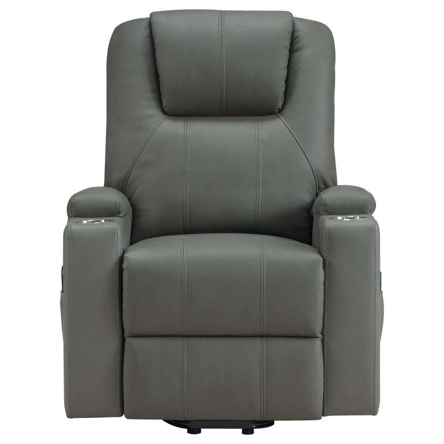 Armstrong Upholstered Power Lift Massage Recliner Grey