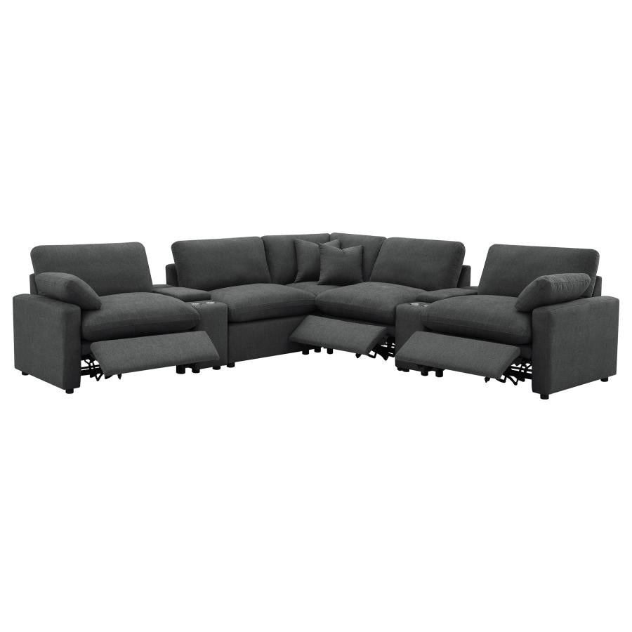 Collins 7-Piece Modular Power Reclining Sectional Dark Grey
