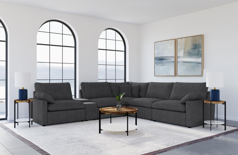 Collins 6-Piece Modular Power Reclining Sectional Dark Grey