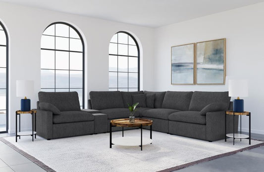 Collins 6-Piece Modular Power Reclining Sectional Dark Grey