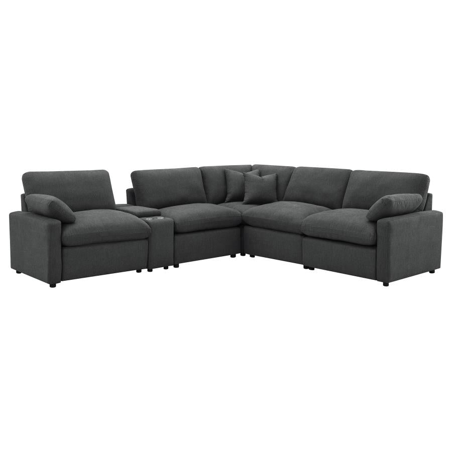 Collins 6-Piece Modular Power Reclining Sectional Dark Grey