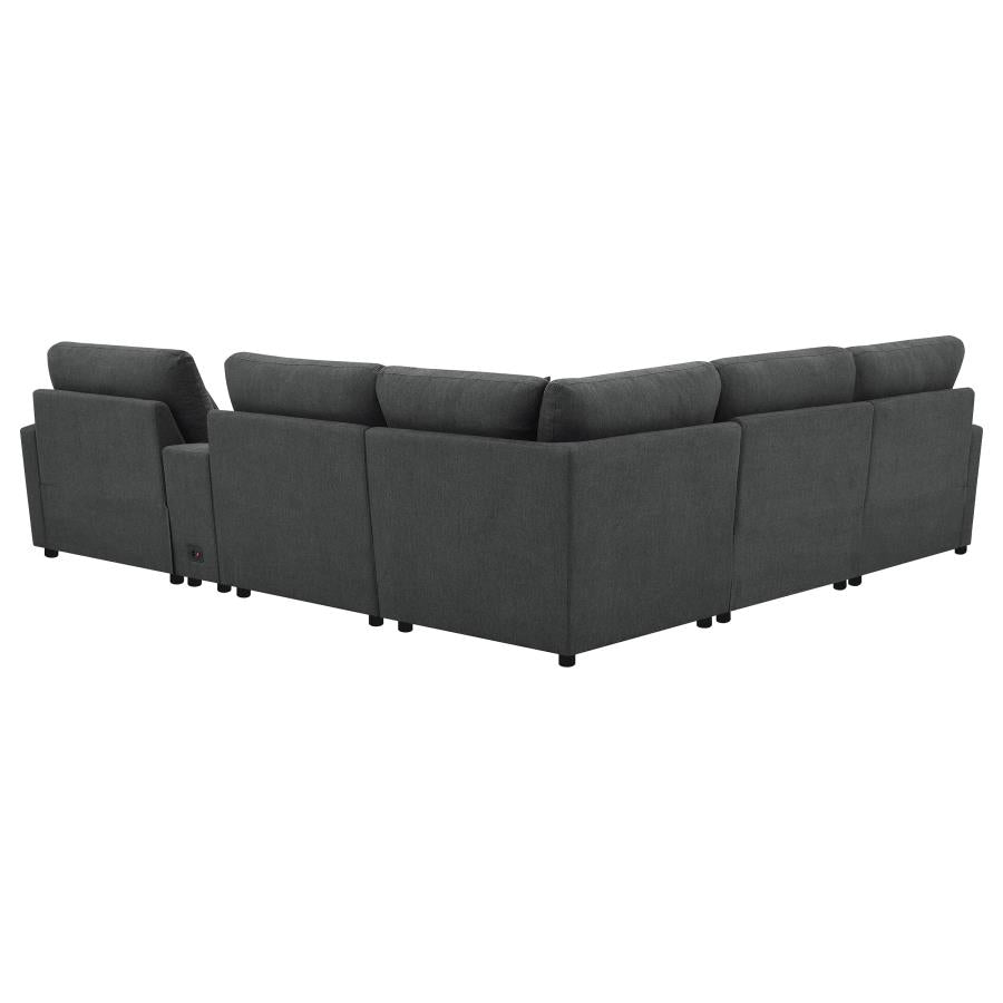 Collins 6-Piece Modular Power Reclining Sectional Dark Grey