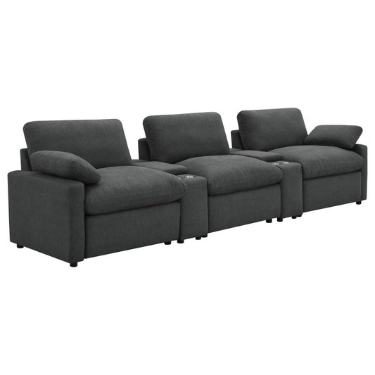 Collins 5-Piece Power Reclining Home Theater Seating Dark Grey