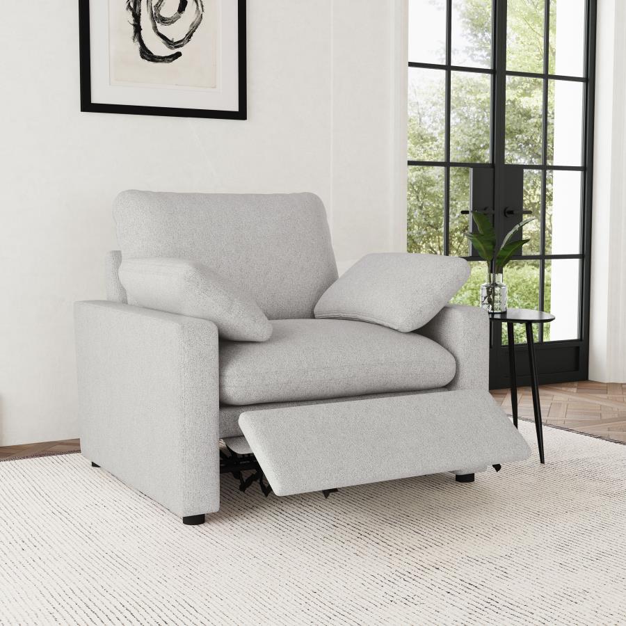 Collins Upholstered Power Recliner Chair Grey