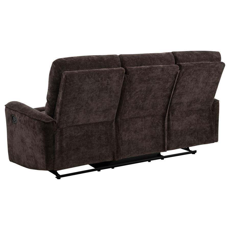 Navarro 2-Piece Upholstered Reclining Sofa Set Dark Brown