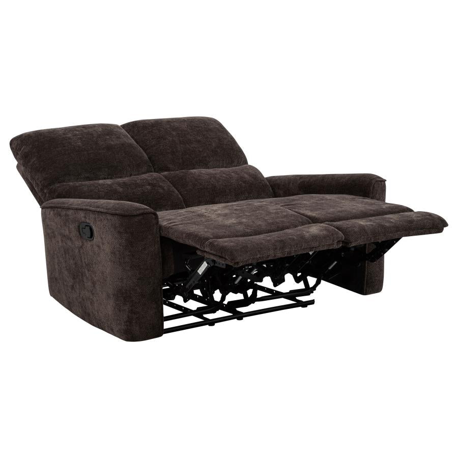 Navarro 2-Piece Upholstered Reclining Sofa Set Dark Brown