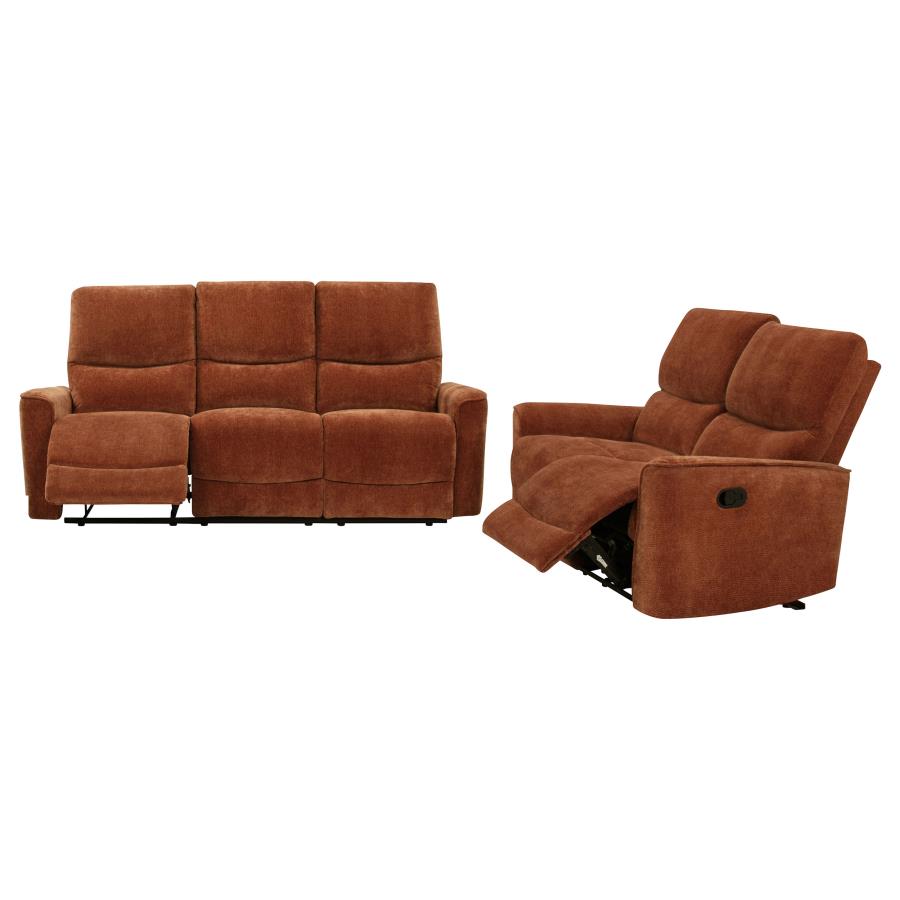 Navarro 2-Piece Upholstered Reclining Sofa Set Orange