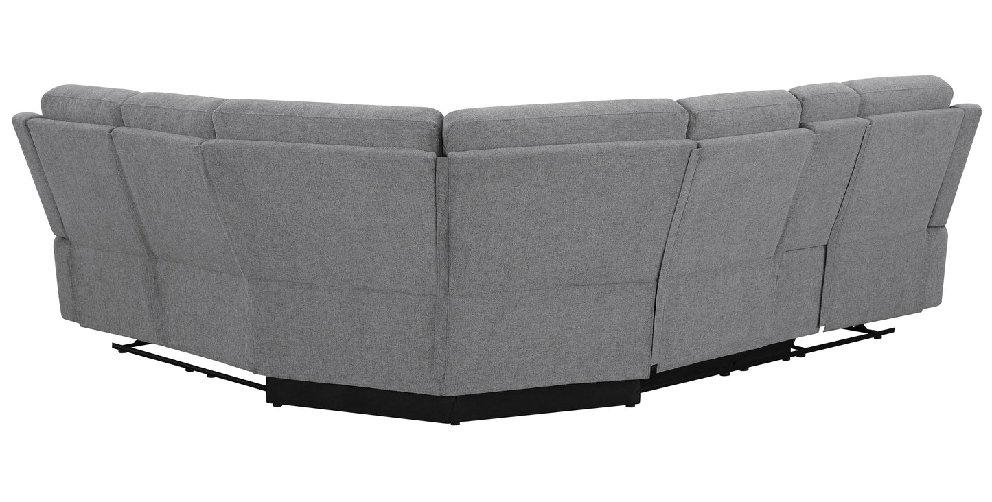 David Upholstered Reclining Sectional Sofa Smoke