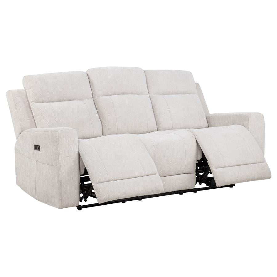 Kennett 2-Piece Chenille Power Reclining Sofa Set Ivory