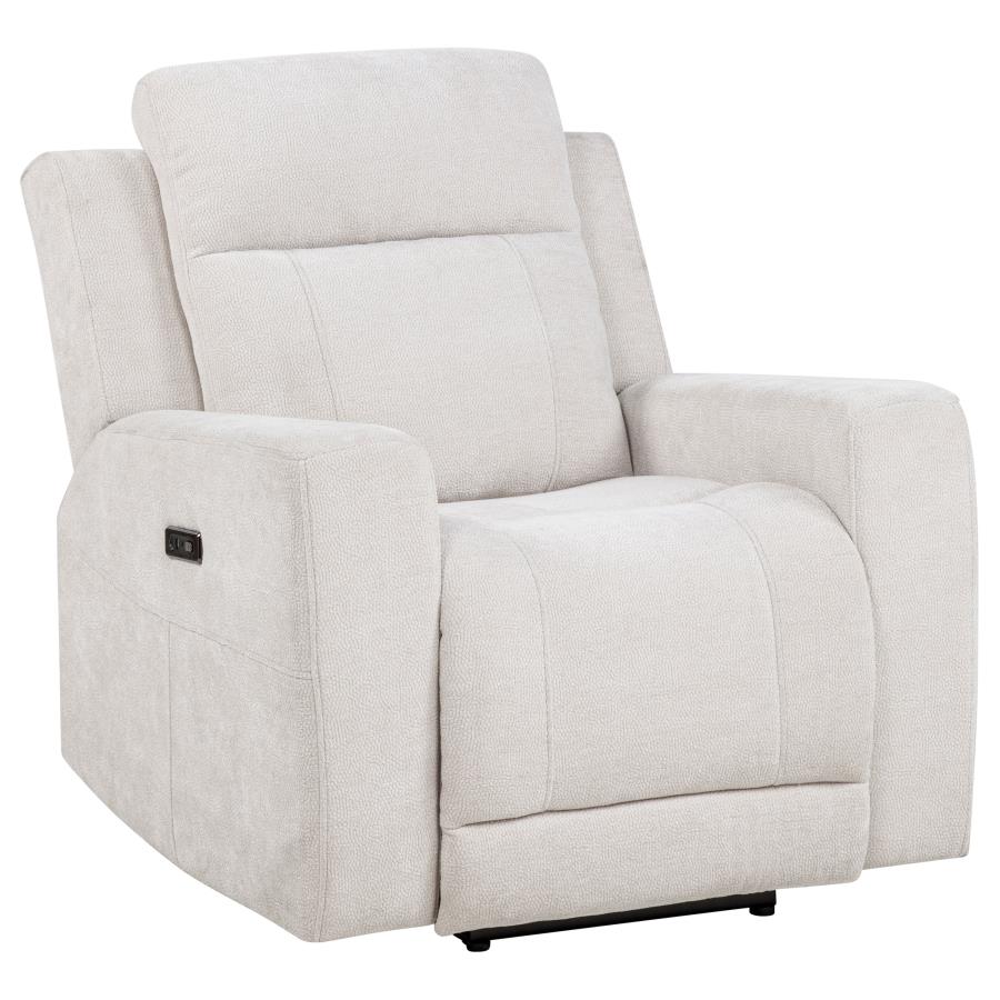 Kennett 3-Piece Chenille Power Reclining Sofa Set Ivory