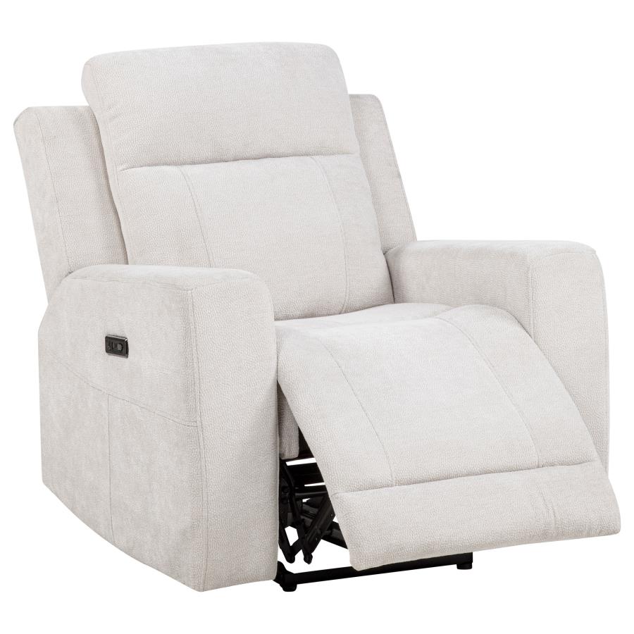 Kennett 3-Piece Chenille Power Reclining Sofa Set Ivory