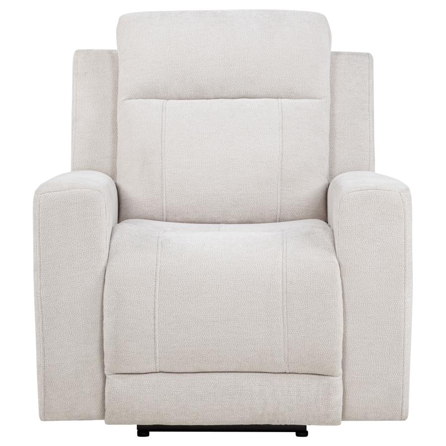 Kennett Chenille Upholstered Power Recliner Chair Ivory