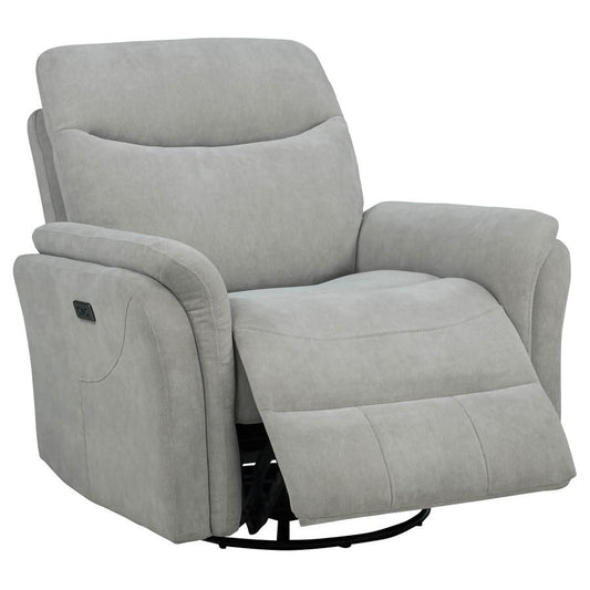 Adler Upholstered Power Swivel Glider Recliner Ivory