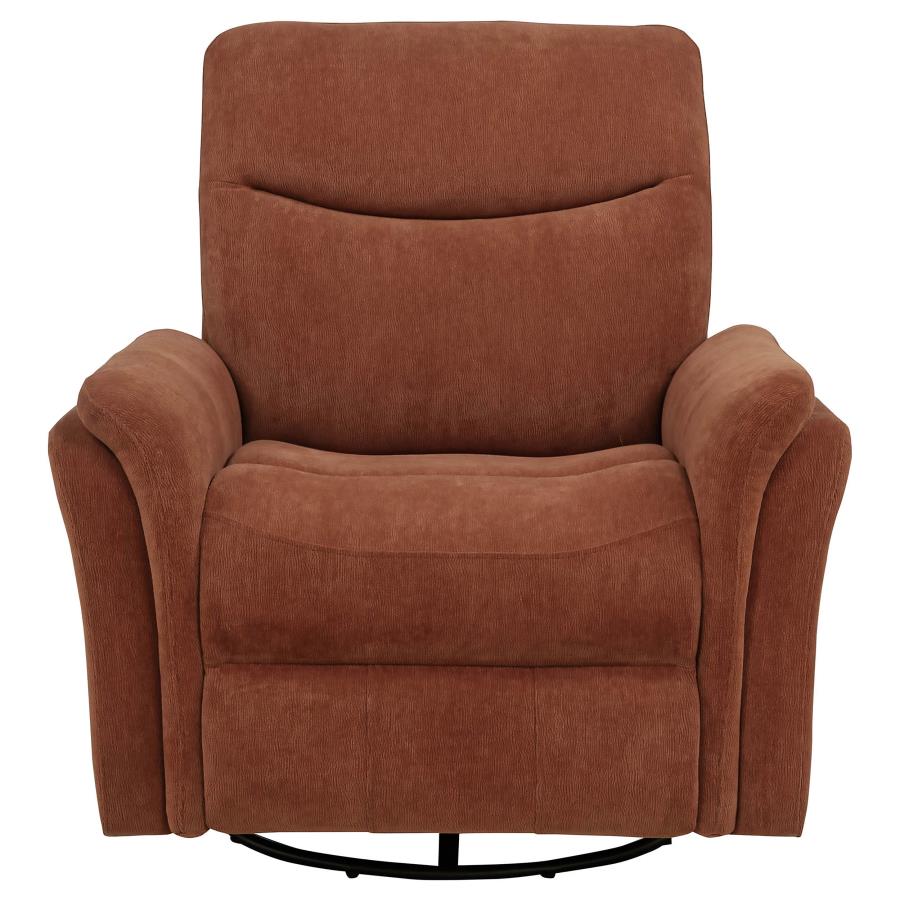 Adler Upholstered Power Swivel Glider Recliner Rust