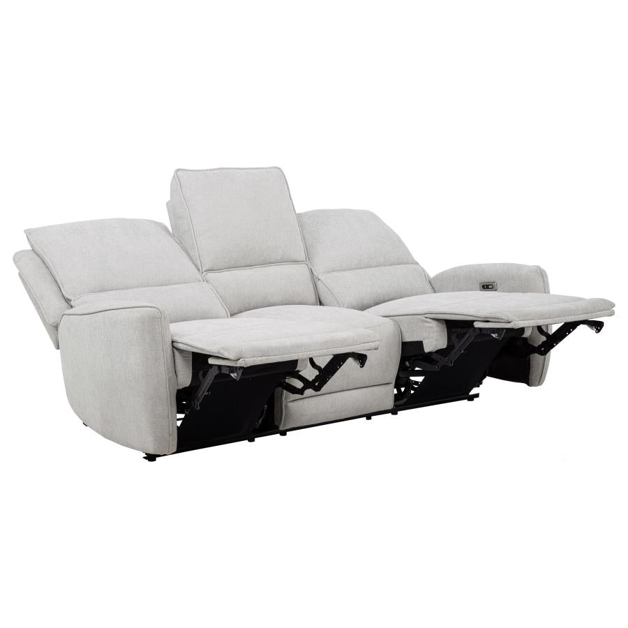 Sylmar 3-Piece Chenille Power Reclining Sofa Set Dove Grey