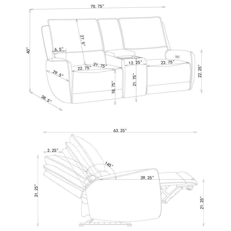 Sylmar 3-Piece Chenille Power Reclining Sofa Set Dove Grey