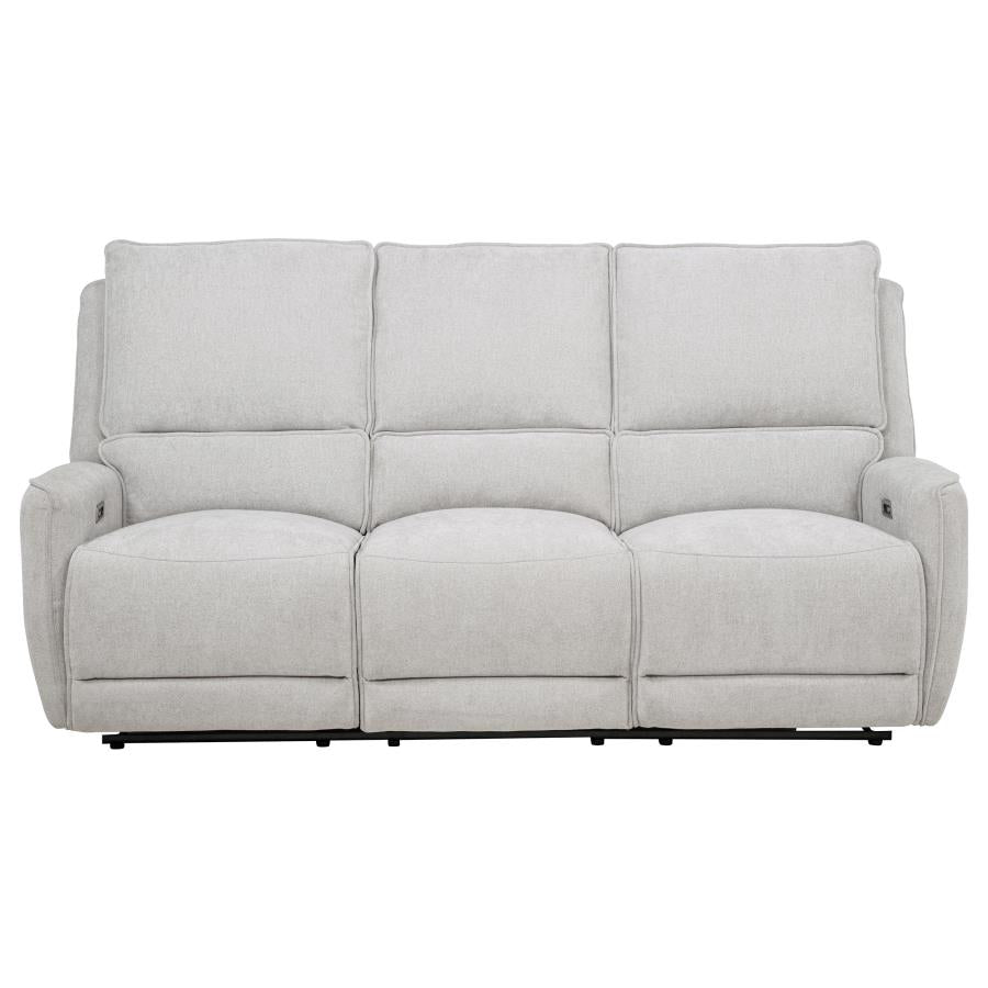 Sylmar Chenille Upholstered Power Reclining Sofa Dove Grey