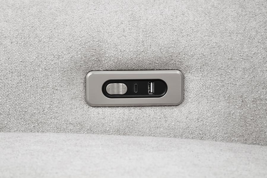 Sylmar Chenille Upholstered Power Reclining Sofa Dove Grey