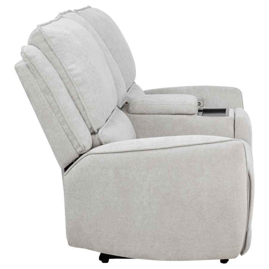 Sylmar Chenille Upholstered Power Reclining Loveseat Dove Grey