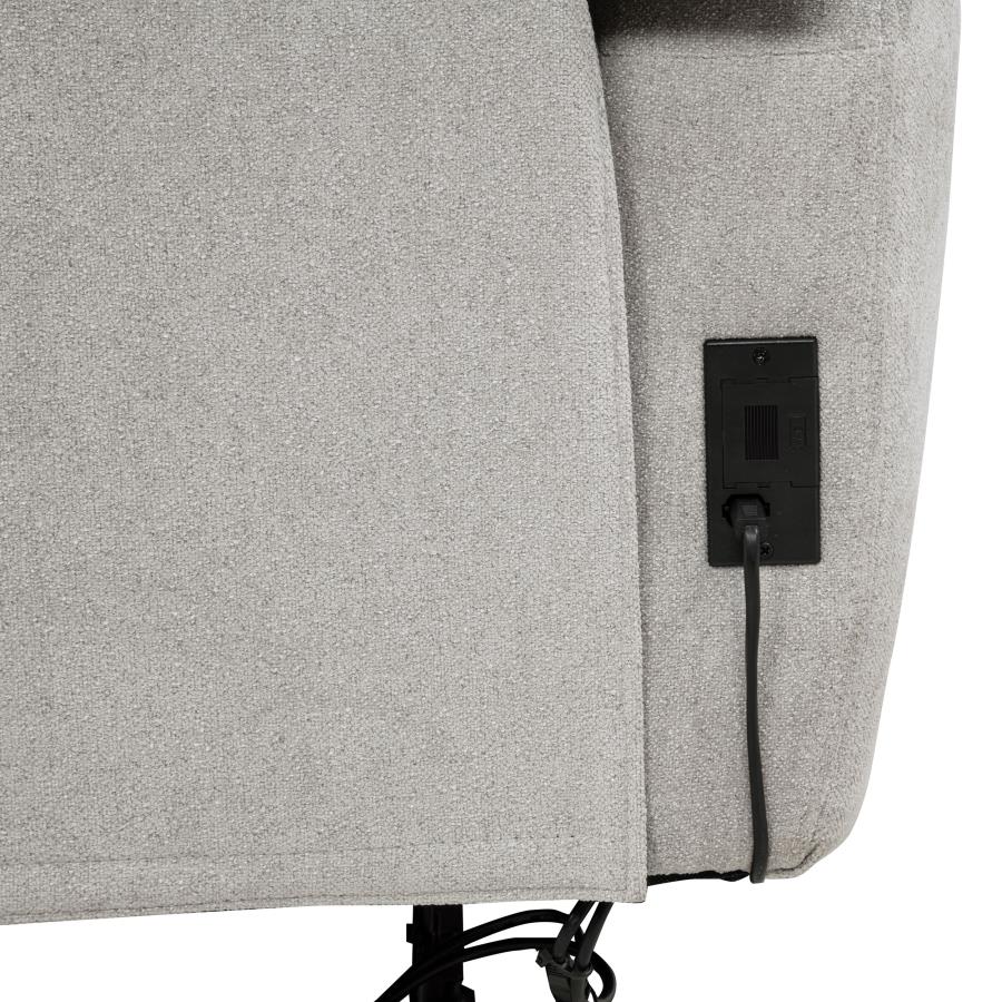 Sylmar Chenille Upholstered Power Reclining Loveseat Dove Grey