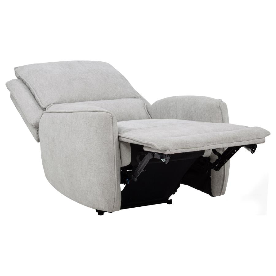 Sylmar Chenille Upholstered Power Recliner Dove Grey