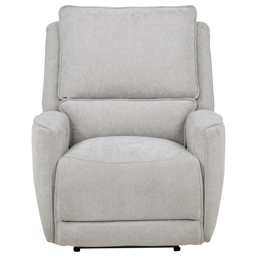 Sylmar Chenille Upholstered Power Recliner Dove Grey