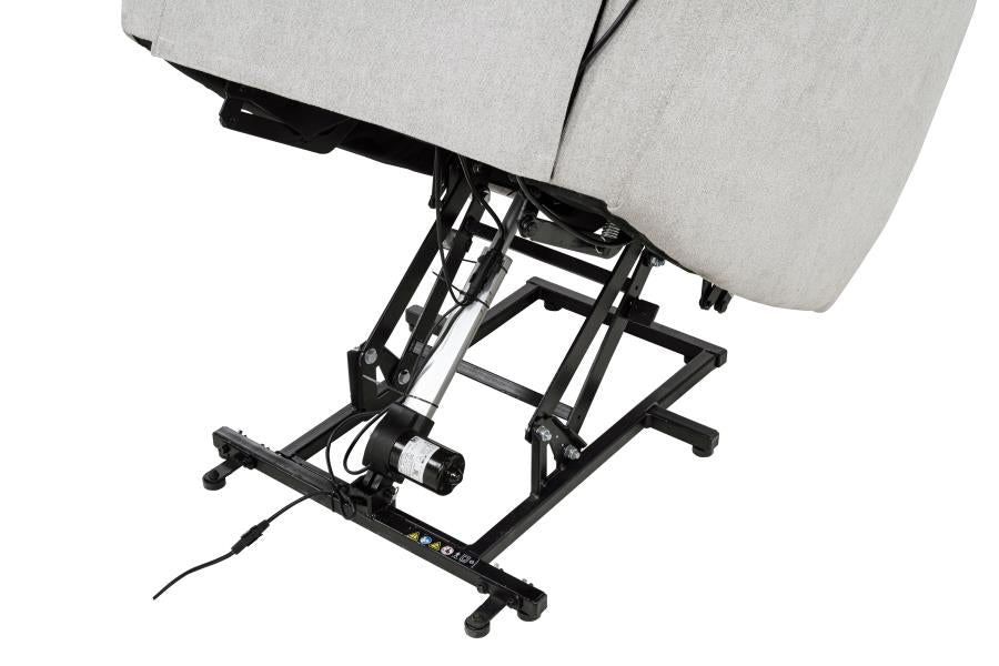 Sylmar Chenille Upholstered Dual Power Lift Recliner Dove Grey