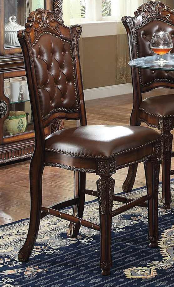 Acme Vendome Counter Height Chair with Tufted Back (Set of 2) in Cherry 62034 - ATL FURNITURE