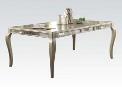 Acme Francesca Rectangular Dining Table in Champagne 62080 - ATL FURNITURE