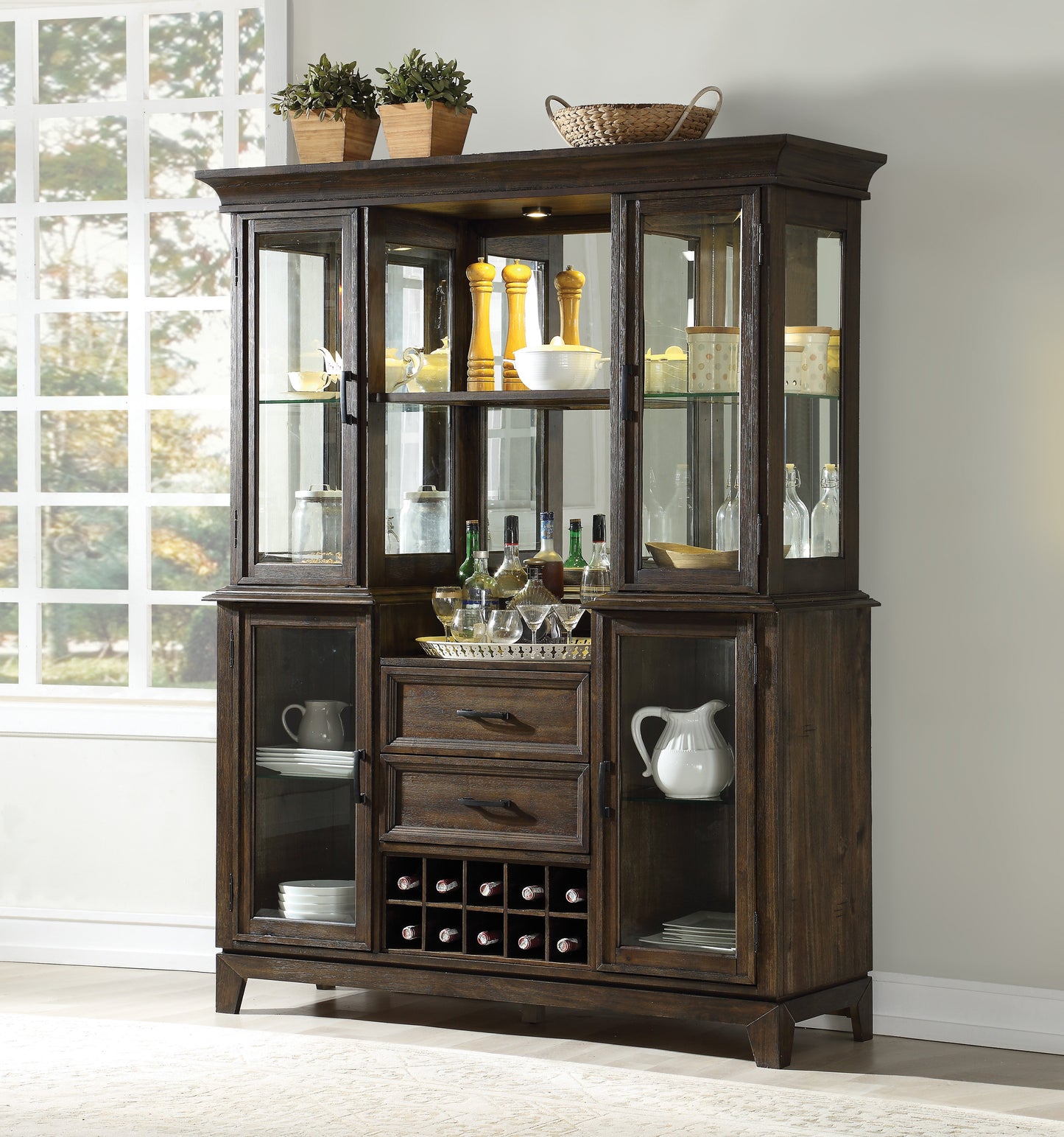 Jameson Espresso Hutch & Buffet - ATL FURNITURE