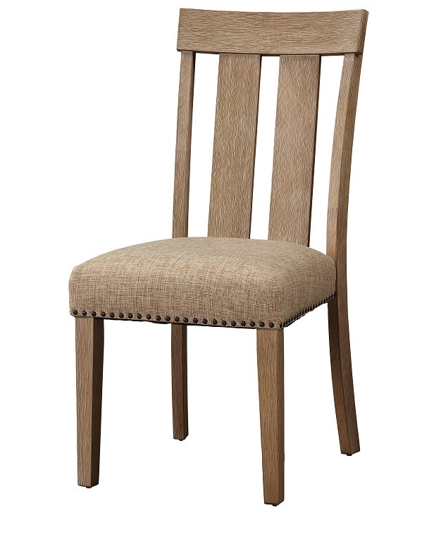 Nathaniel Fabric & Maple Side Chair , Slatted Back - ATL FURNITURE