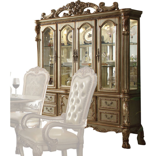 Acme Dresden Buffet w/ Hutch in Gold Patina 63155 - ATL FURNITURE